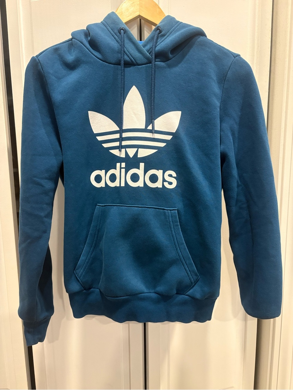 adidas Teal Hoodie with White Trefoil